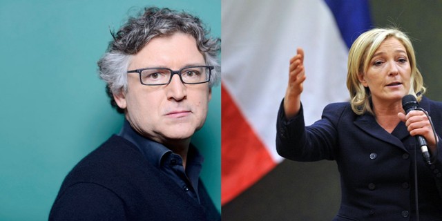 Michel Onfray, professore-scrittore, e Marine Le Pen, leader della destra francese